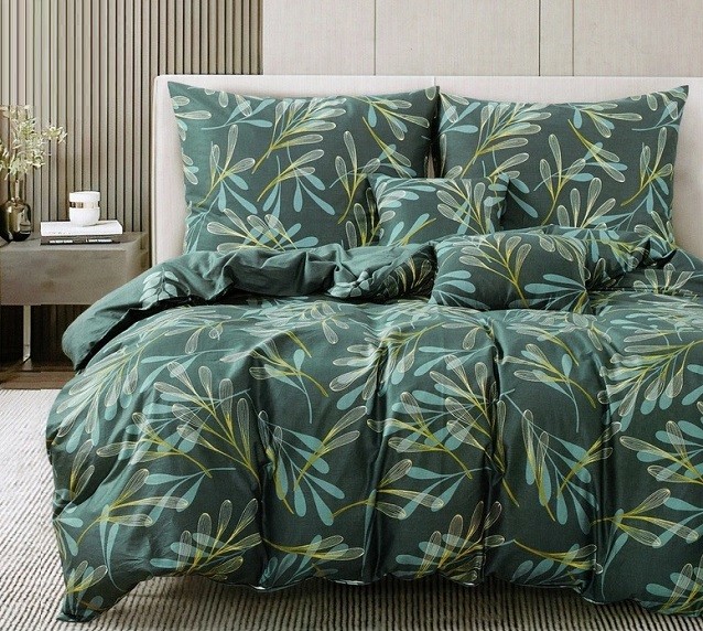 Komplet Pościeli Satyna Bawełniana Liście