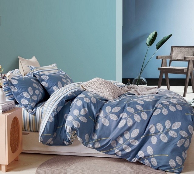 Komplet Pościeli Satyna Bawełniana Liście