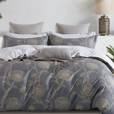 Komplet Pościeli Satyna Bawełniana Kwiaty