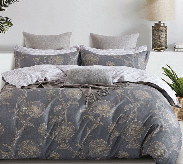 Komplet Pościeli Satyna Bawełniana Kwiaty