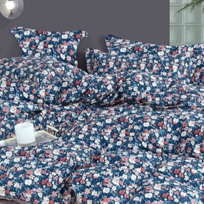 Komplet Pościeli Satyna Bawełniana Kwiatki