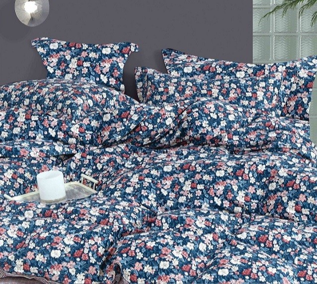 Komplet Pościeli Satyna Bawełniana Kwiatki