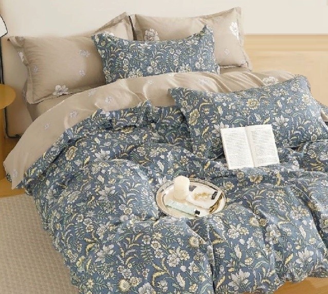 Komplet Pościeli Satyna Bawełniana Kwiatki