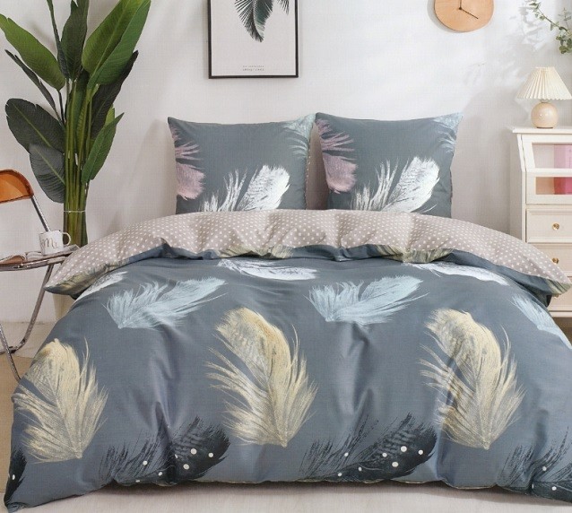 Komplet Pościeli Satyna Bawełniana Piórka