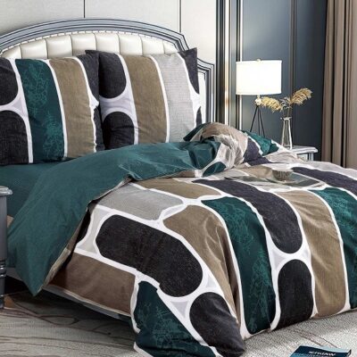 Komplet Pościeli Satyna Bawełniana Pasy