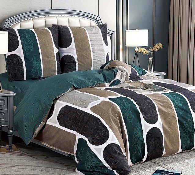 Komplet Pościeli Satyna Bawełniana Pasy