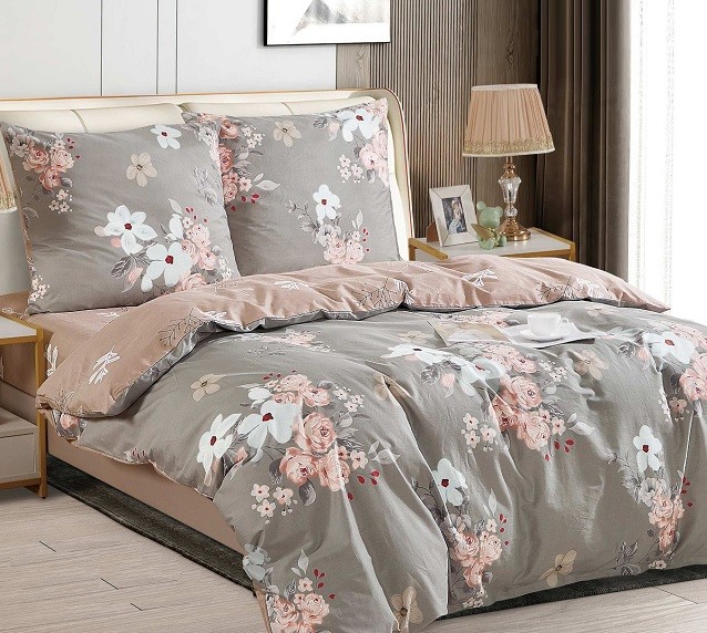 Komplet Pościeli Satyna Bawełniana Róże