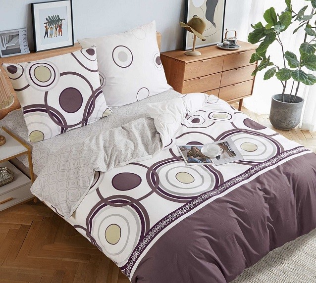 Komplet Pościeli Satyna Bawełniana Koła