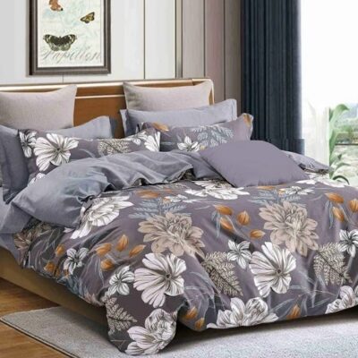 Komplet Pościeli Satyna Bawełniana Kwiaty