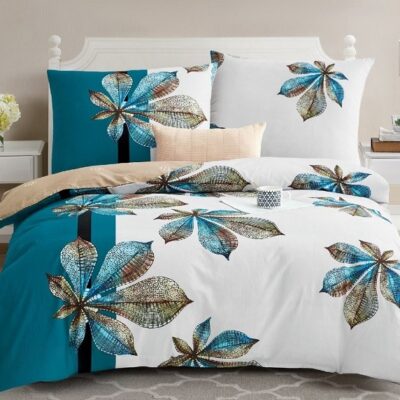 Komplet Pościeli Satyna Bawełniana Liście