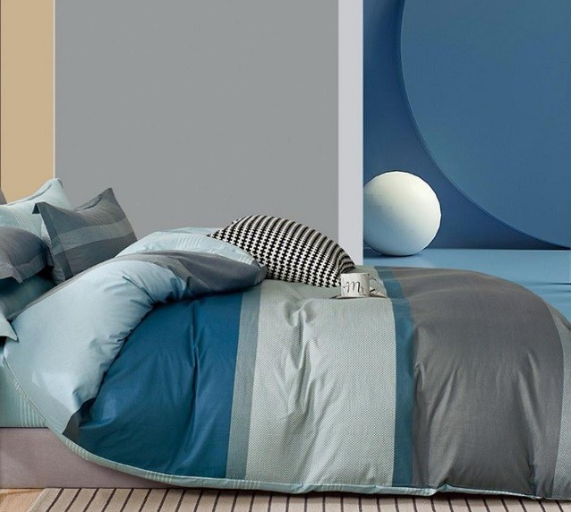 Komplet Pościeli Satyna Bawełniana Pasy