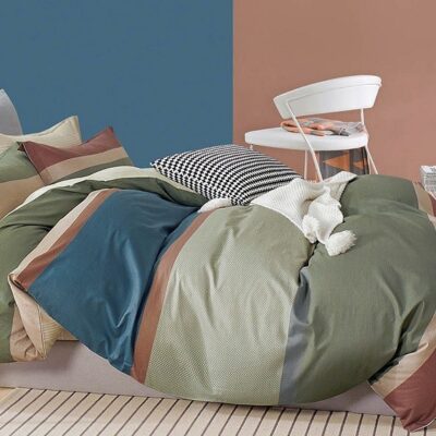 Komplet Pościeli Satyna Bawełniana Pasy