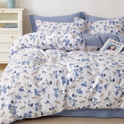 Komplet Pościeli Satyna Bawełniana Kwiatki