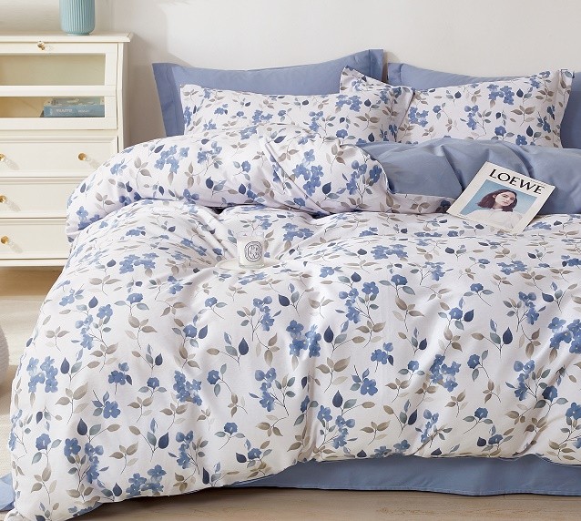 Komplet Pościeli Satyna Bawełniana Kwiatki