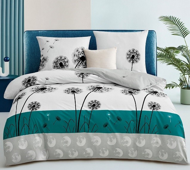 Komplet Pościeli Satyna Bawełniana Dmuchawce