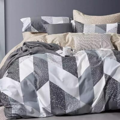 Komplet Pościeli Satyna Bawełniana Pasy