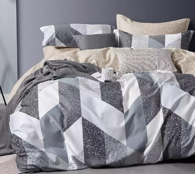 Komplet Pościeli Satyna Bawełniana Pasy