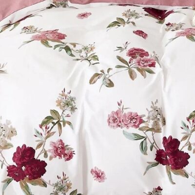 Komplet Pościeli Satyna Bawełniana Kwiatki