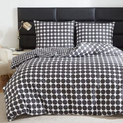 Komplet Pościeli Satyna Bawełniana Groszki