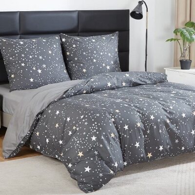 Komplet Pościeli Satyna Bawełniana Gwiazdy