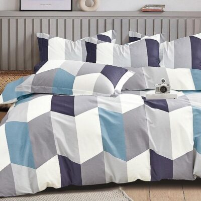 Komplet Pościeli Satyna Bawełniana Geo