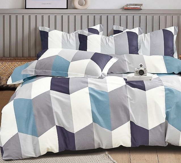 Komplet Pościeli Satyna Bawełniana Geo