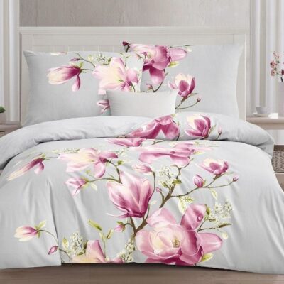 Komplet Pościeli Satyna Bawełniana Magnolie