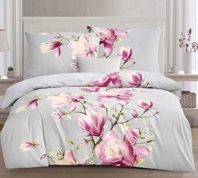 Komplet Pościeli Satyna Bawełniana Magnolie