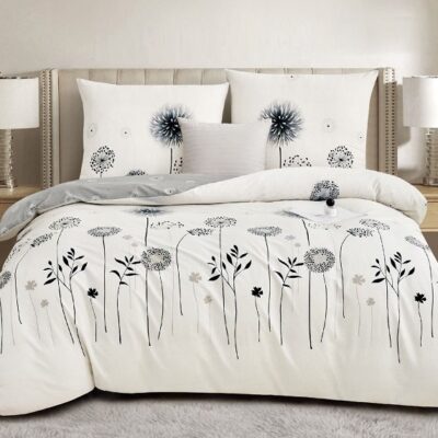 Komplet Pościeli Satyna Bawełniana Dmuchawce