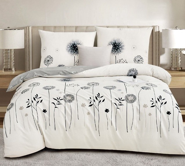 Komplet Pościeli Satyna Bawełniana Dmuchawce