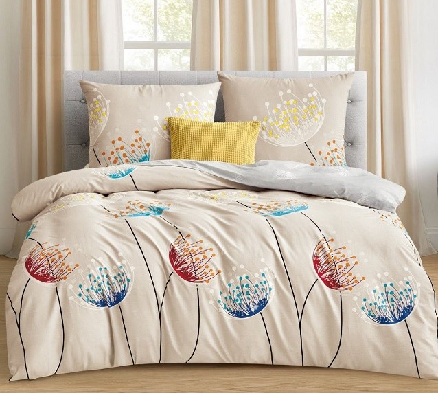 Komplet Pościeli Satyna Bawełniana Dmuchawce