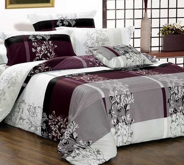 Komplet Pościeli Satyna Bawełniana Liście