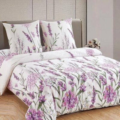 Komplet Pościeli Satyna Bawełniana Kwiaty