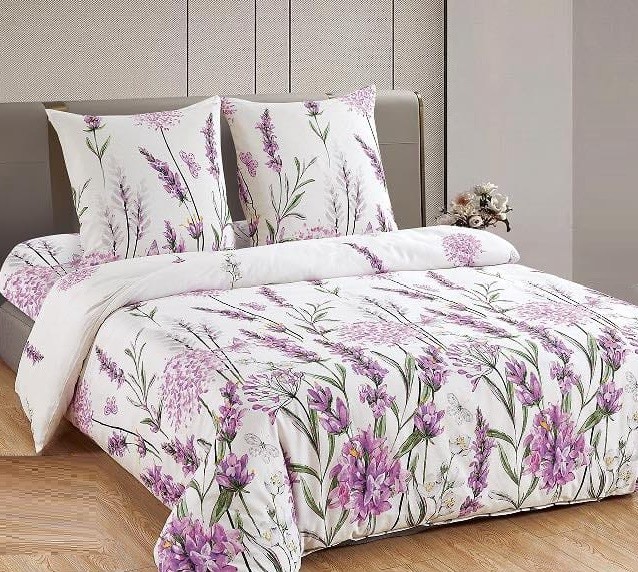 Komplet Pościeli Satyna Bawełniana Kwiaty