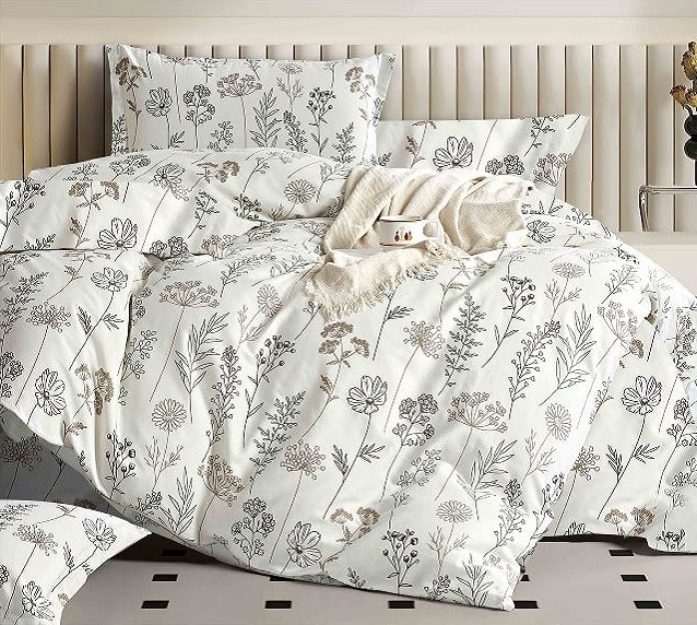 Komplet Pościeli Satyna Bawełniana Zielnik