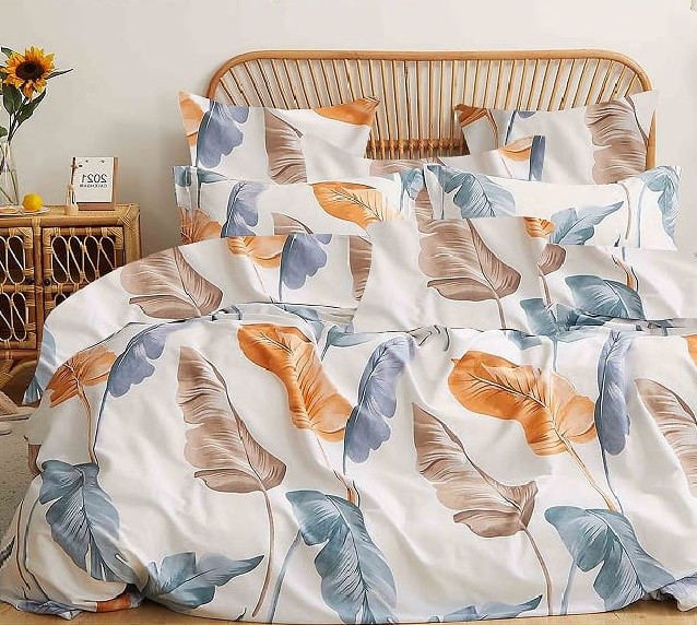 Komplet Pościeli Satyna Bawełniana Piórka