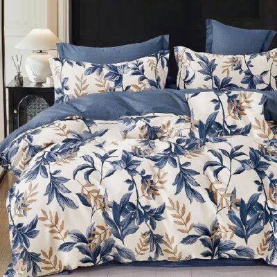 Komplet Pościeli Satyna Bawełniana Liście