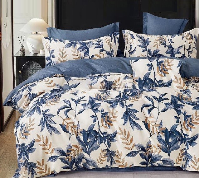 Komplet Pościeli Satyna Bawełniana Liście