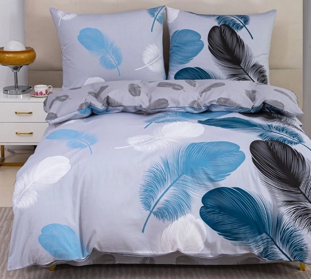 Komplet Pościeli Satyna Bawełniana Piórka