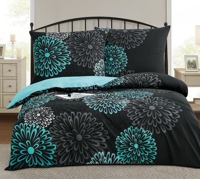 Komplet Pościeli Satyna Bawełniana Rozety