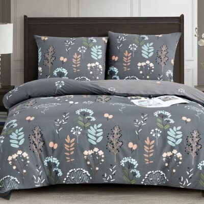 Komplet Pościeli Satyna Bawełniana Liście