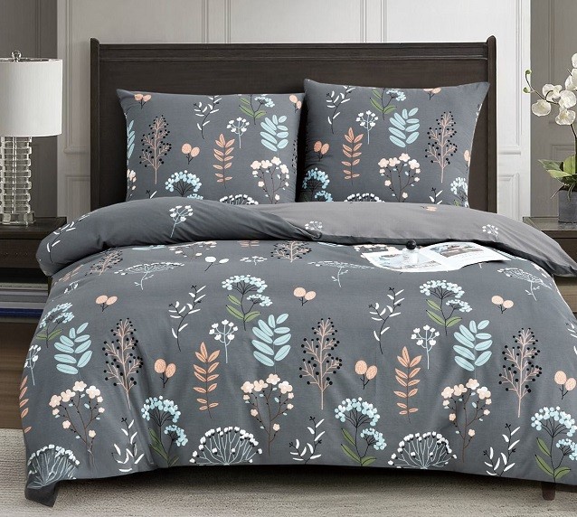 Komplet Pościeli Satyna Bawełniana Liście