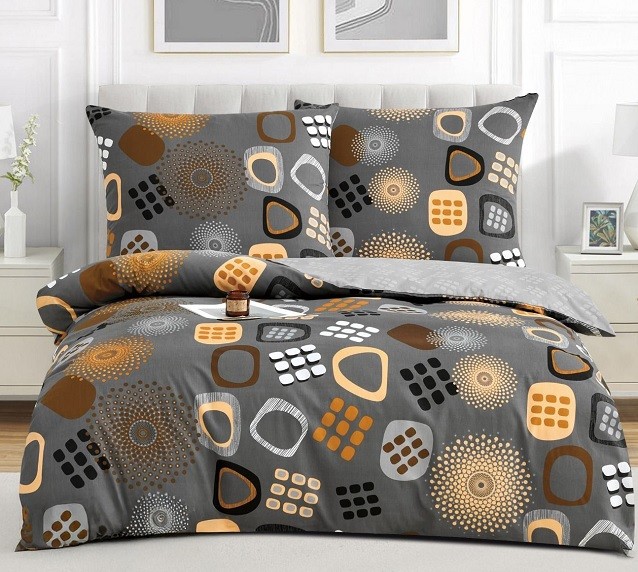 Komplet Pościeli Satyna Bawełniana Geo