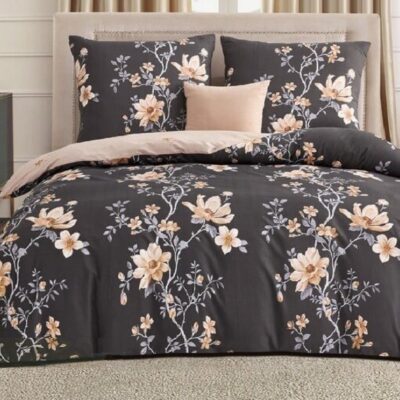 Komplet Pościeli Satyna Bawełniana Kwiaty