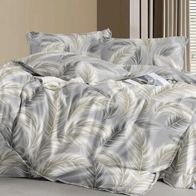 Komplet Pościeli Satyna Bawełniana Piórka
