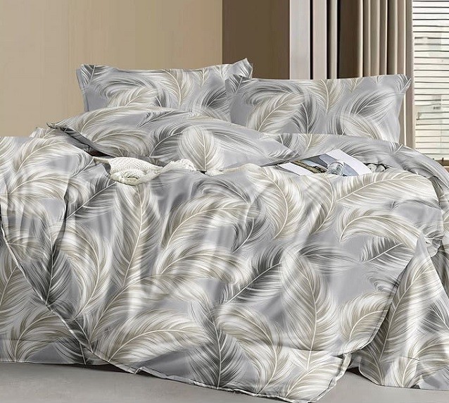 Komplet Pościeli Satyna Bawełniana Piórka