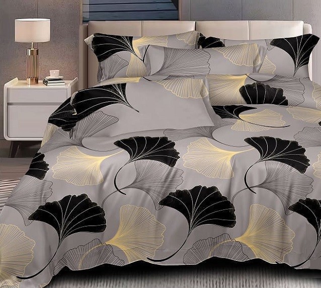 Komplet Pościeli Satyna Bawełniana Ginkgo