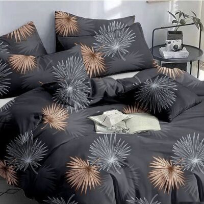 Komplet Pościeli Satyna Bawełniana Liście