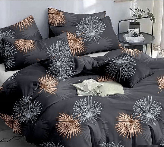 Komplet Pościeli Satyna Bawełniana Liście