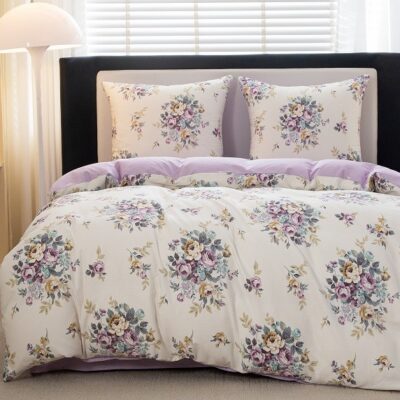 Komplet Pościeli Satyna Bawełniana Róże